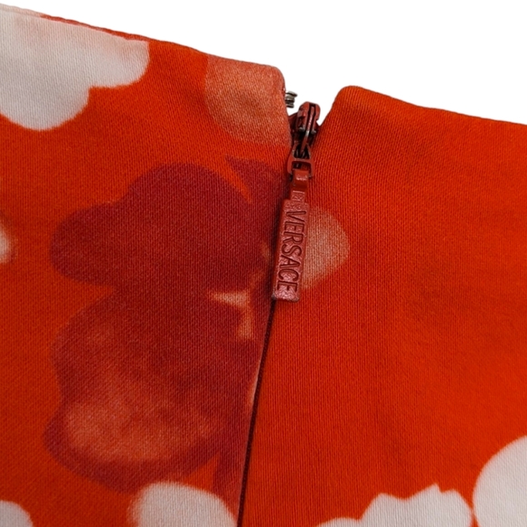VERSACE orange floral dress xs - Picture 4 of 7